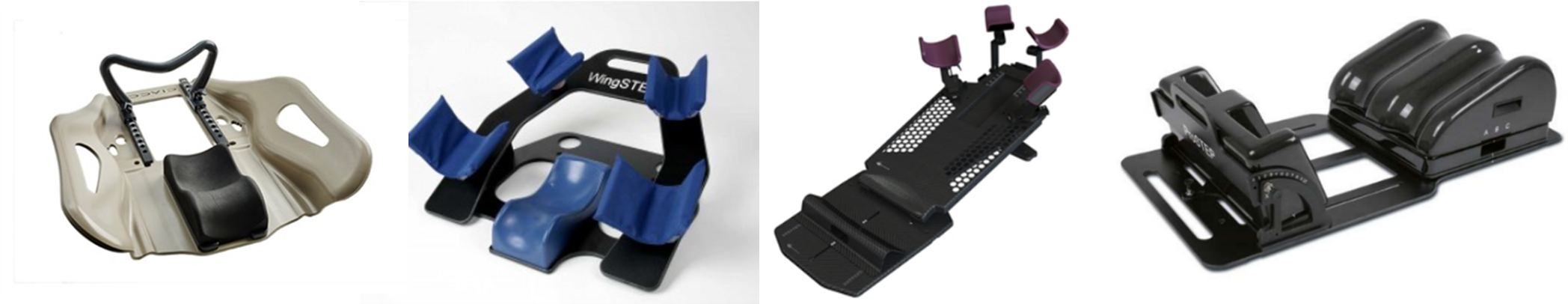 Fotografier av fyra olika utrustningstyper